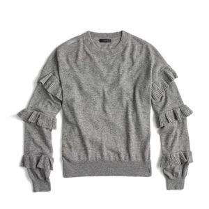 NWT J Crew Ruffle Sleeve Sweater Medium